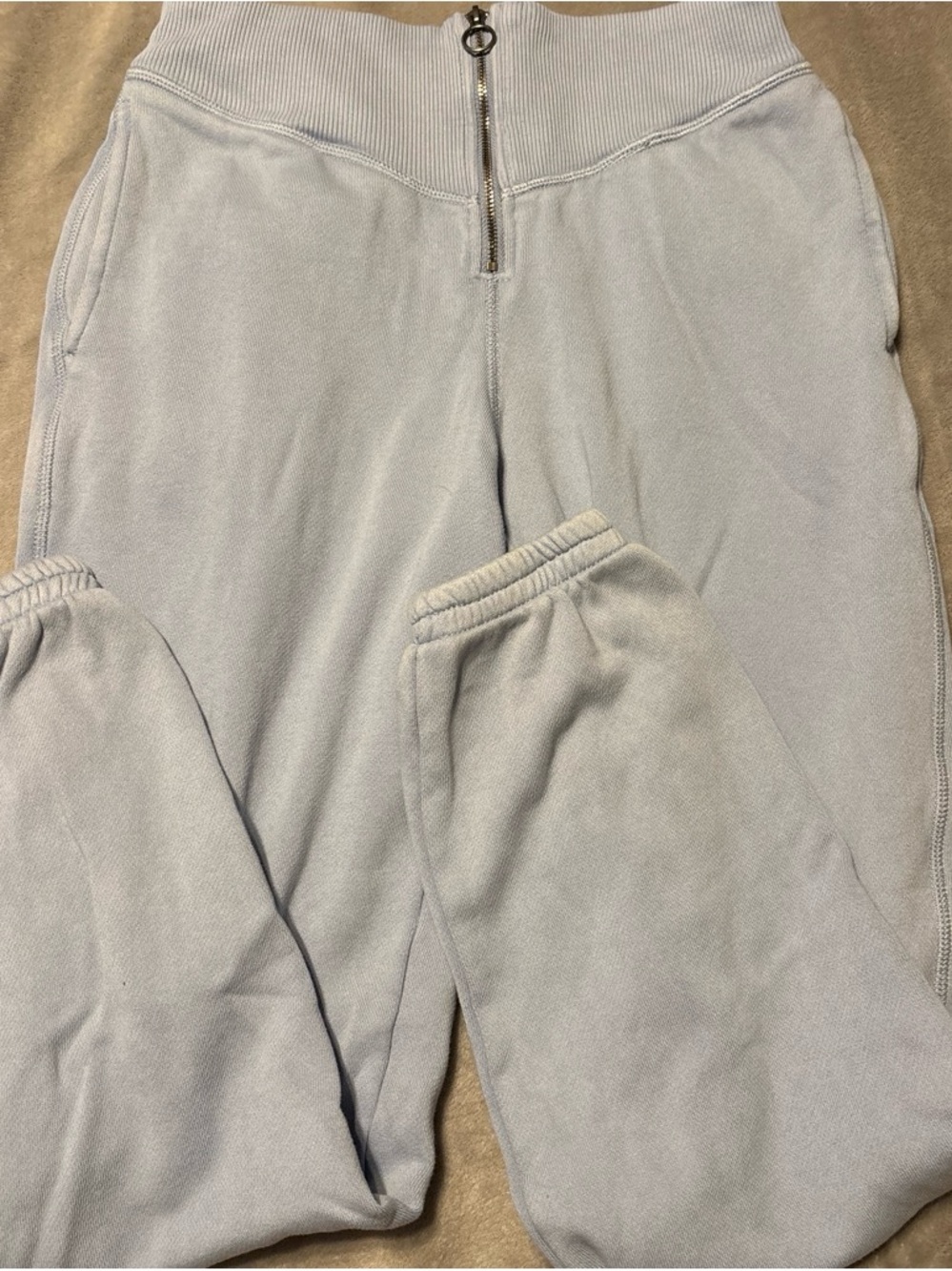 Aerie Light Blue Zip-Front Cozy Sweatpants